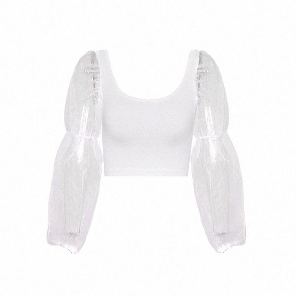 women's t-shirt summer women puff long sleeve sheer cropped mesh grils splice white tees vintage solid color round neck casual x4jj#
women's t-shirt summer women puff long sleeve sheer cropped mesh grils splice white tees vintage solid color round neck casual x4jj#
