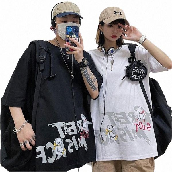 women's t-shirt korean students retro ins japanese cartoon bear letters short-sleeved couples trendy fashion style ladies clothing ne q, White
women's t-shirt korean students retro ins japanese cartoon bear letters short-sleeved couples trendy fashion style ladies clothing ne q, White