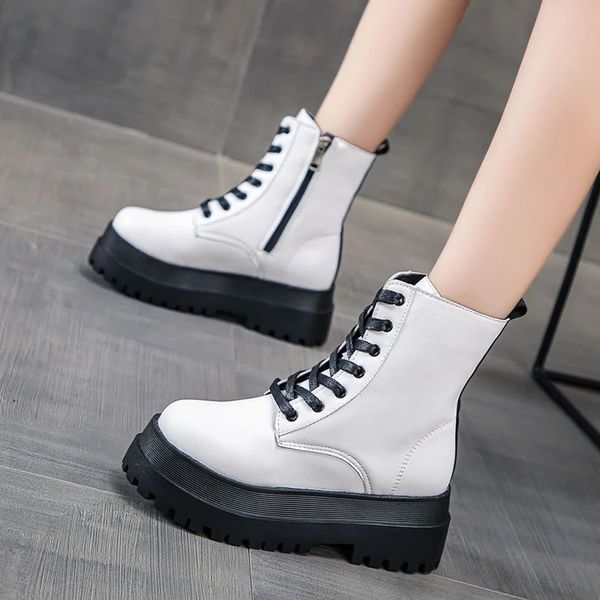 uscf white color soft leather ankle boots women platform motorcycle booties female autumn winter shoes woman goth short boots, Black
uscf white color soft leather ankle boots women platform motorcycle booties female autumn winter shoes woman goth short boots, Black