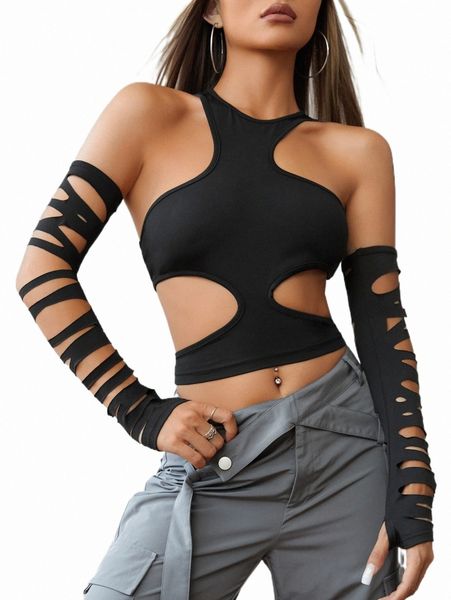 cutout detail crop with arm sleeves b7jj#, White
cutout detail crop with arm sleeves b7jj#, White