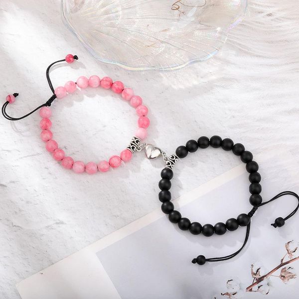 magnet couple bracelets strand for woman men romantic heart matching lovers natural stone beads yoga bracelet valentine jewelry, Black
magnet couple bracelets strand for woman men romantic heart matching lovers natural stone beads yoga bracelet valentine jewelry, Black