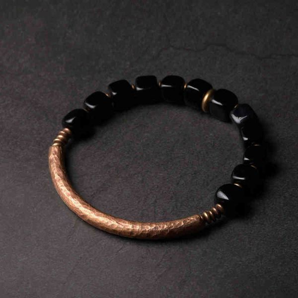 bangle designer cubic black obsidian bracelet with handcrafted antique copper accessories trendy protection stone jewelry for men and women
bangle designer cubic black obsidian bracelet with handcrafted antique copper accessories trendy protection stone jewelry for men and women