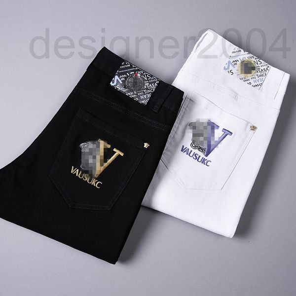 men's jeans designer autumn and winter new men's jeans pure black white high elastic small feet slim fitting korean version simple, Blue
men's jeans designer autumn and winter new men's jeans pure black white high elastic small feet slim fitting korean version simple, Blue