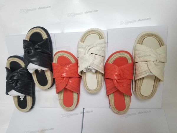 2022 womens platform dtwist vintage twisted slide lambskin strap slippers eva rope thick soles sandals designer flats twist mule slides, Black
2022 womens platform dtwist vintage twisted slide lambskin strap slippers eva rope thick soles sandals designer flats twist mule slides, Black