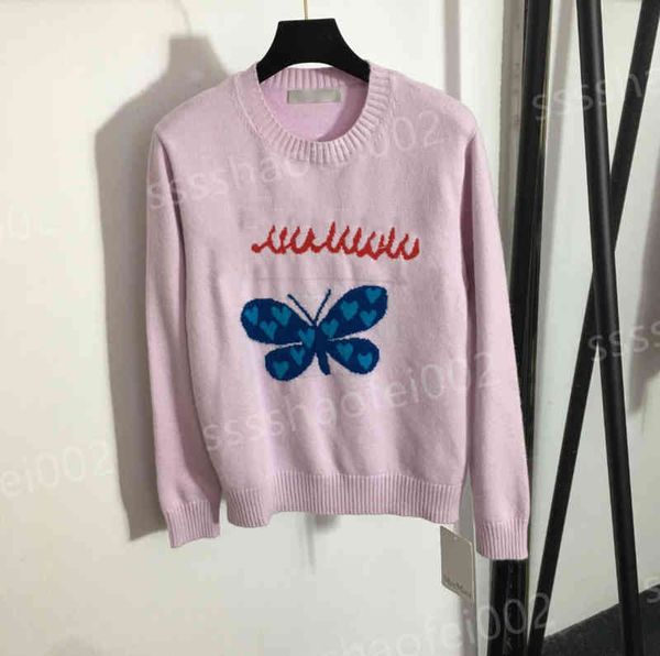 womens designer sweaters max butterfly letter print knit light purple crewneck pullover sweater luxury women clothing 0912, White;black
womens designer sweaters max butterfly letter print knit light purple crewneck pullover sweater luxury women clothing 0912, White;black