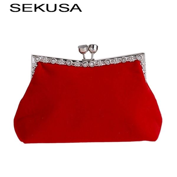 sekusa velvet diamonds evening bags red black color soft cocktail handbags wedding bridal day clutches purse 220818
sekusa velvet diamonds evening bags red black color soft cocktail handbags wedding bridal day clutches purse 220818