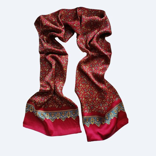 men's 100% silk scarf paisley long double layer neckerchief cravat grey blue red, Blue;gray
men's 100% silk scarf paisley long double layer neckerchief cravat grey blue red, Blue;gray