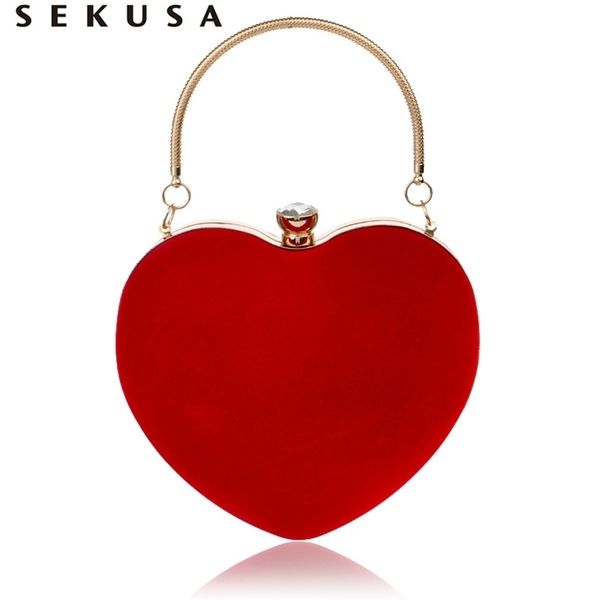 sekusa heart shaped diamonds women evening bags red/black chain shoulder purse day clutches for party wedding 220818
sekusa heart shaped diamonds women evening bags red/black chain shoulder purse day clutches for party wedding 220818