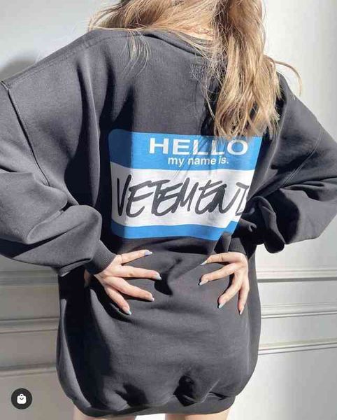 designer correct version legal brand items autumn winter vtm signature printed men's and women's round neck sweater women, Black
designer correct version legal brand items autumn winter vtm signature printed men's and women's round neck sweater women, Black