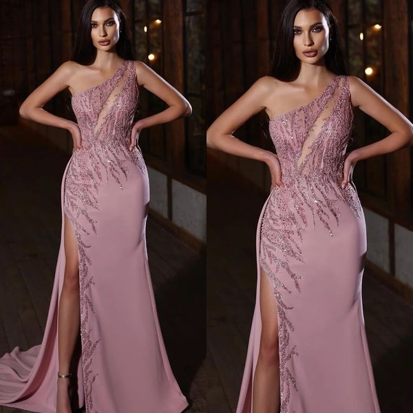 one shoulder mermaid prom dresses side split beaded sequined evening dress custom made lace sleeveless women formal celebrity party gown, Black;red
one shoulder mermaid prom dresses side split beaded sequined evening dress custom made lace sleeveless women formal celebrity party gown, Black;red