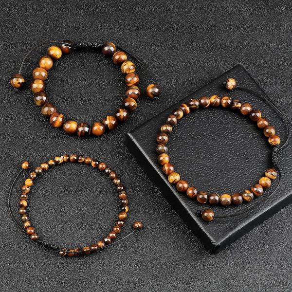 natural tiger eye stone bracelet strand 4 6 8mm round beads braided string bracelets amp bangles handmade adjustable wrist jewelry, Black
natural tiger eye stone bracelet strand 4 6 8mm round beads braided string bracelets amp bangles handmade adjustable wrist jewelry, Black