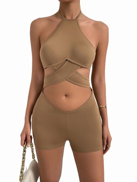 cut out wrap cross halter neck backless unitard romper r3qd#, Black;white
cut out wrap cross halter neck backless unitard romper r3qd#, Black;white