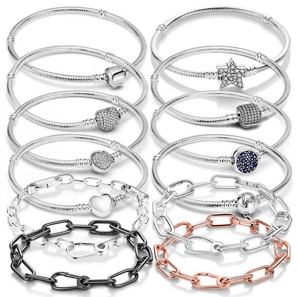 bangle designer elegant pulseira women original 925 silver bracelet infinity snake chain for fit charms diy fine jewelry gift, Black
bangle designer elegant pulseira women original 925 silver bracelet infinity snake chain for fit charms diy fine jewelry gift, Black