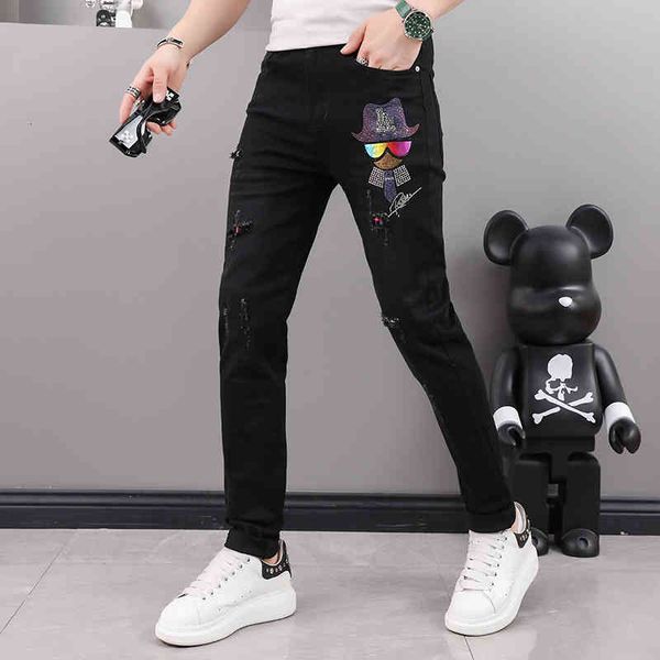 men's jeans fashion brand black diamond jeans men's spring old foye hole pants trend slim fit versatile 2dlq, Blue
men's jeans fashion brand black diamond jeans men's spring old foye hole pants trend slim fit versatile 2dlq, Blue