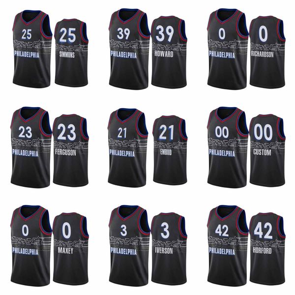 custom 2020 city style jerseys 25 simmons 39 howard 0 richardson 23 ferguson 21 embiid 00 custom 3 iverson 42 horford basketball jersey, Black
custom 2020 city style jerseys 25 simmons 39 howard 0 richardson 23 ferguson 21 embiid 00 custom 3 iverson 42 horford basketball jersey, Black