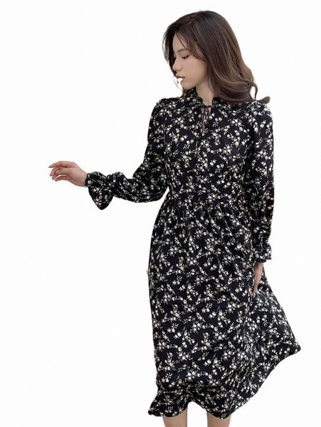 dazy allover floral print tie neck flounce sleeve dress 10ps#, Black;gray
dazy allover floral print tie neck flounce sleeve dress 10ps#, Black;gray