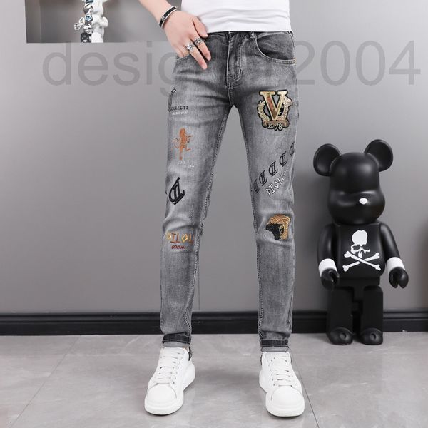men's jeans designer european fashion brand embroidery 2022 spring new jeans men's slim fit small foot trend grey elastic pants ab, Blue
men's jeans designer european fashion brand embroidery 2022 spring new jeans men's slim fit small foot trend grey elastic pants ab, Blue