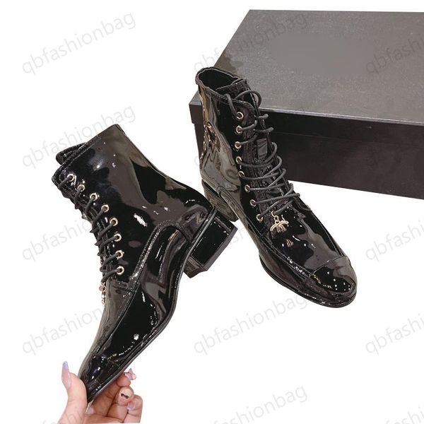 classic black patent leather women ankle boots chunky heels 3cm chain buckle lace up fashion snow rainboots boot real leather sole
classic black patent leather women ankle boots chunky heels 3cm chain buckle lace up fashion snow rainboots boot real leather sole