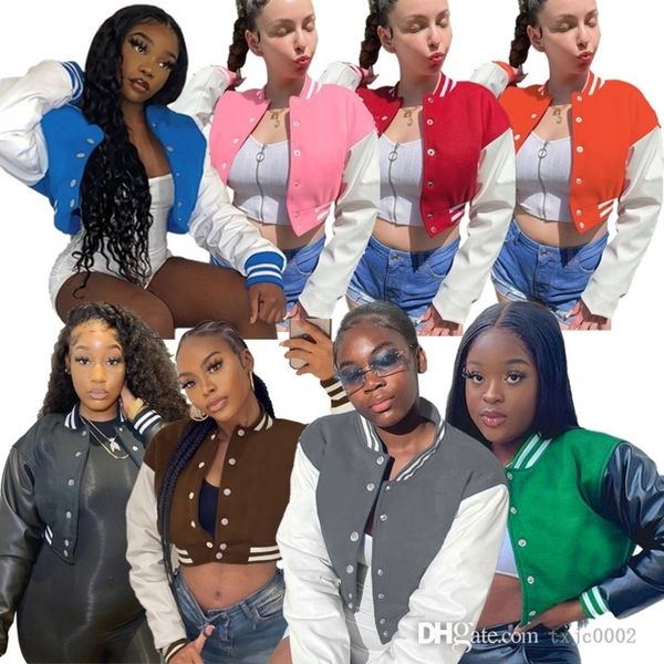 designer women varsity baseball jackets autumn and winter long sleeve button splicing coat fashion streetwear crop top, Black;brown
designer women varsity baseball jackets autumn and winter long sleeve button splicing coat fashion streetwear crop top, Black;brown