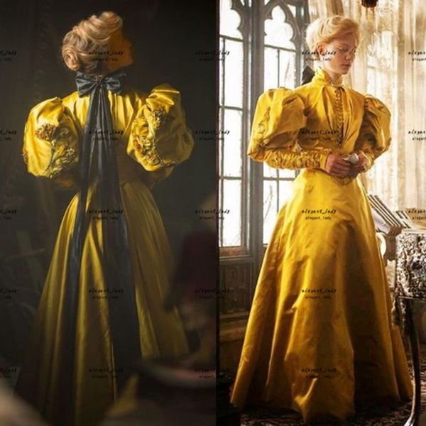 bright gold long sleeve evening dresses gothic horror romance filmcrimson peak high neck stain lace historical costume prom gown, Black;red
bright gold long sleeve evening dresses gothic horror romance filmcrimson peak high neck stain lace historical costume prom gown, Black;red