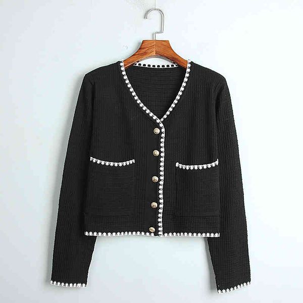 women's sweaters early autumn small women's clothing fragrance v-neck gold button color contrast knit shirt double pocket short lo, White;black
women's sweaters early autumn small women's clothing fragrance v-neck gold button color contrast knit shirt double pocket short lo, White;black