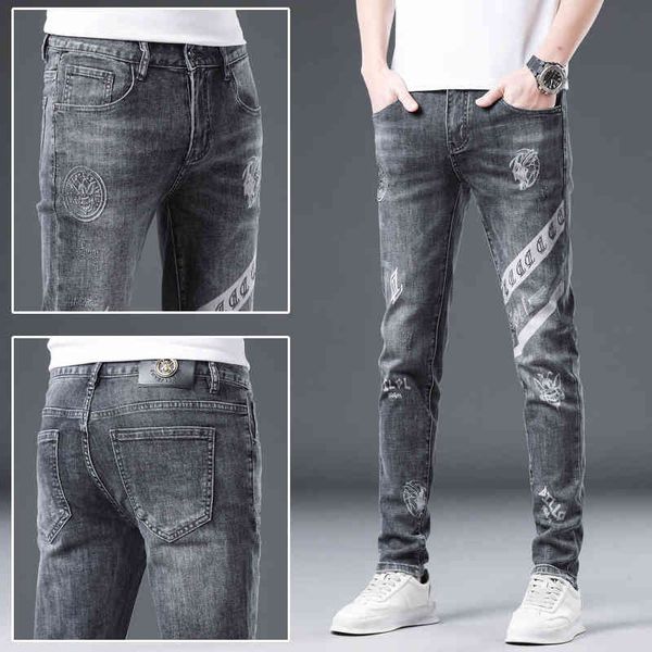 men's jeans spring diamond jeans men's slim fit leggings fashion brand high-end printed cotton pants thin 5it5, Blue
men's jeans spring diamond jeans men's slim fit leggings fashion brand high-end printed cotton pants thin 5it5, Blue