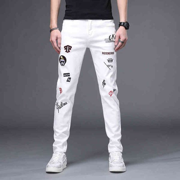 men's jeans spring and summer white jeans men's straight slim fit elastic casual embroidered denim pants men oq8u, Blue
men's jeans spring and summer white jeans men's straight slim fit elastic casual embroidered denim pants men oq8u, Blue