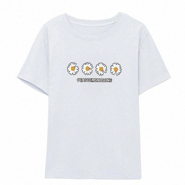 summer style pure cotton short-sleeved t-shirt women loose little zou chrysanthemum breathable wild trend women's b9f4#, White
summer style pure cotton short-sleeved t-shirt women loose little zou chrysanthemum breathable wild trend women's b9f4#, White