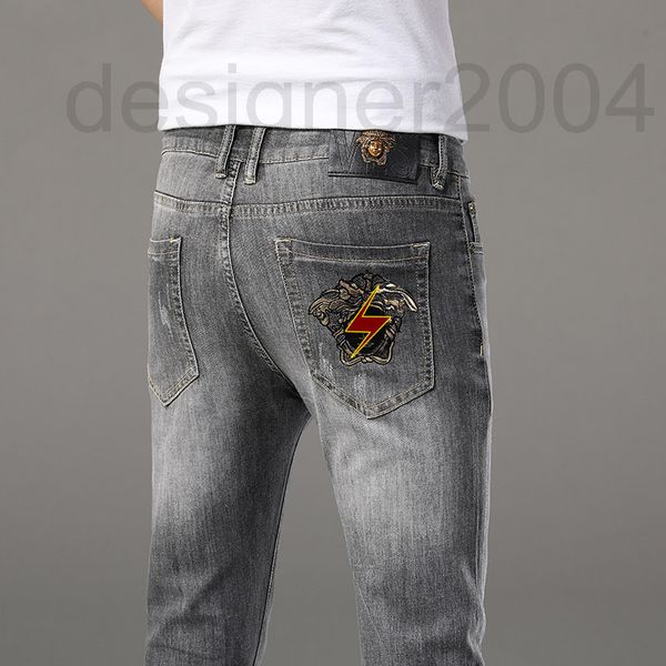 men's jeans designer high end men's medusa embroidered jeans gray trend versatile slim straight pants thin cgh4, Blue
men's jeans designer high end men's medusa embroidered jeans gray trend versatile slim straight pants thin cgh4, Blue