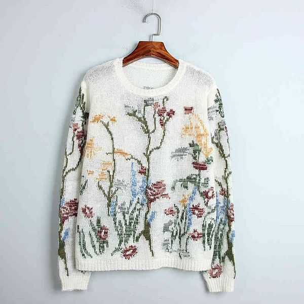 women's sweaters french style three-dimensional flower jacquard semi perspective hollow out sweater early autumn loose blouse thin xcpq, White;black
women's sweaters french style three-dimensional flower jacquard semi perspective hollow out sweater early autumn loose blouse thin xcpq, White;black