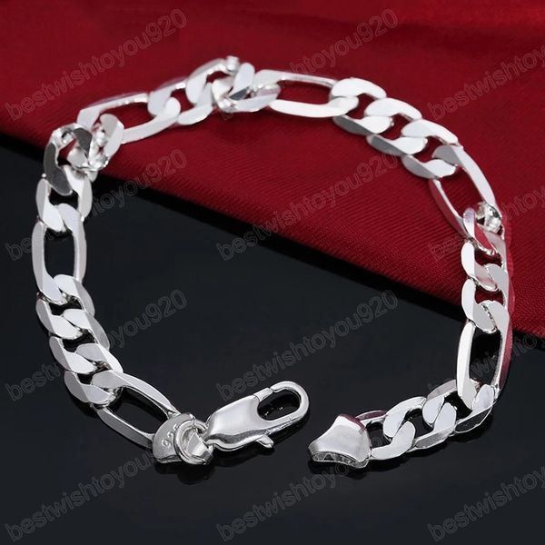 925 sterling silver 8mm classic man women chain bracelet for wedding engagement party fashion jewelry, Black
925 sterling silver 8mm classic man women chain bracelet for wedding engagement party fashion jewelry, Black