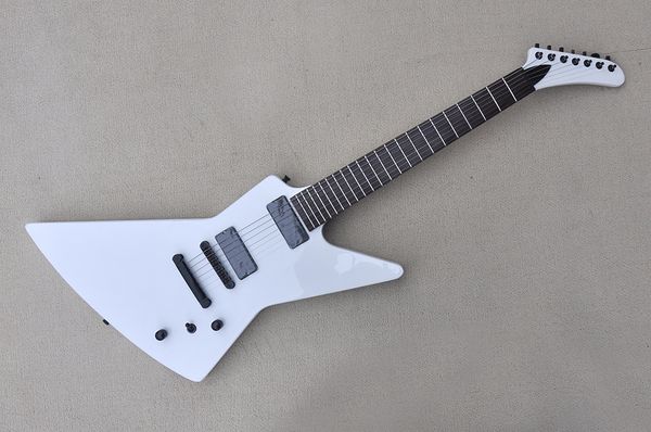 factory custom white electric guitar with 7 strings black hardwares no fret inlay bolt on body can be customized
factory custom white electric guitar with 7 strings black hardwares no fret inlay bolt on body can be customized
