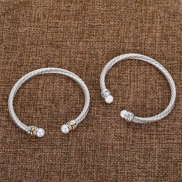 925 sterling silver bracelets twisted cable bracelet bangle charm designer jewelry womens men white gold copper wire fashion pearl jewelry, Black
925 sterling silver bracelets twisted cable bracelet bangle charm designer jewelry womens men white gold copper wire fashion pearl jewelry, Black