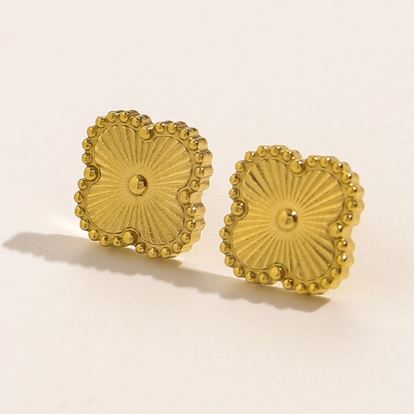 korean sweet clover designer stud earrings for women 18k gold stainless steel simple ear rings necklaces jewelry gift, Golden;silver
korean sweet clover designer stud earrings for women 18k gold stainless steel simple ear rings necklaces jewelry gift, Golden;silver