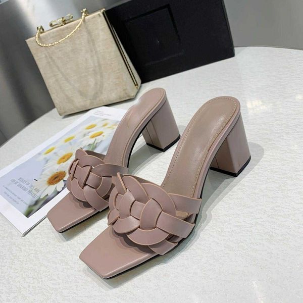 square open toe thick heel sandals braid slippers women summer luxury brand mules female ethnic style designer fashion shoes 35-41, Black
square open toe thick heel sandals braid slippers women summer luxury brand mules female ethnic style designer fashion shoes 35-41, Black