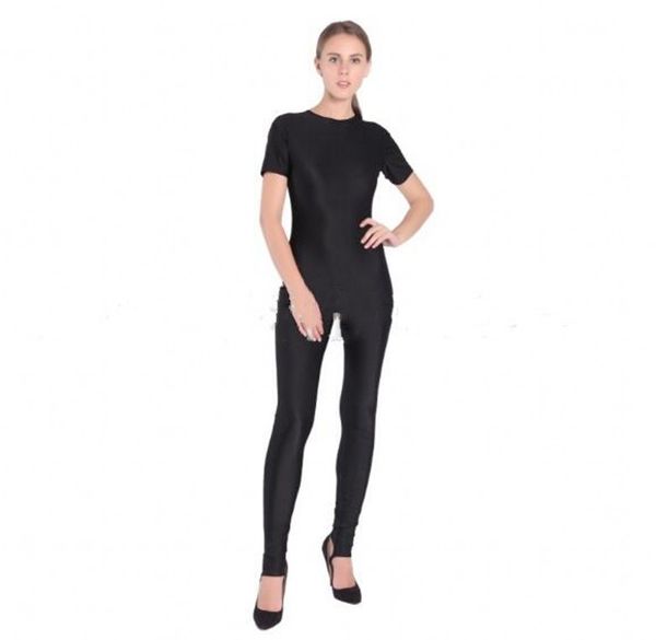 womens catsuit costumes short sleeve back zipper solid color lycar tights zentai suit with stirrup stage cosplay party costumes, Black
womens catsuit costumes short sleeve back zipper solid color lycar tights zentai suit with stirrup stage cosplay party costumes, Black