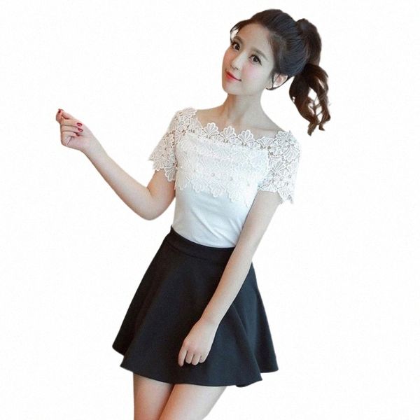 women's t-shirt brand women hollow short sleeve t shirt ladies fashion lace patchwork tee casual x3vi#, White
women's t-shirt brand women hollow short sleeve t shirt ladies fashion lace patchwork tee casual x3vi#, White