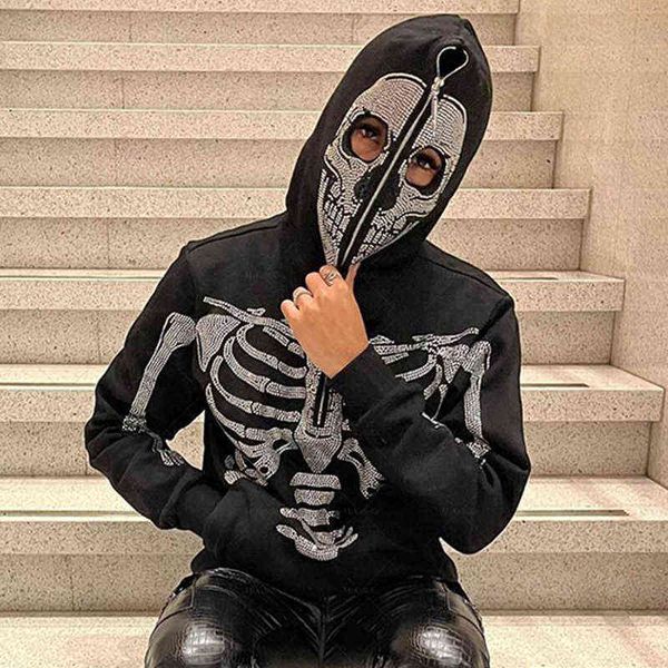 womens y2k fashion hoodie skull rhinestone zip up grunge women's oversized sweatshirt punk haruku long sleeve outerwear o1mg, Black
womens y2k fashion hoodie skull rhinestone zip up grunge women's oversized sweatshirt punk haruku long sleeve outerwear o1mg, Black
