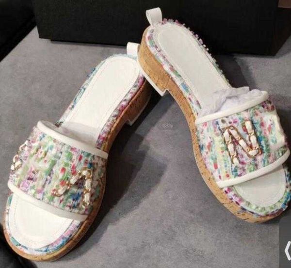 confetti tweed slides women sandal dress shoes platform low heels slippers, Black 
confetti tweed slides women sandal dress shoes platform low heels slippers, Black