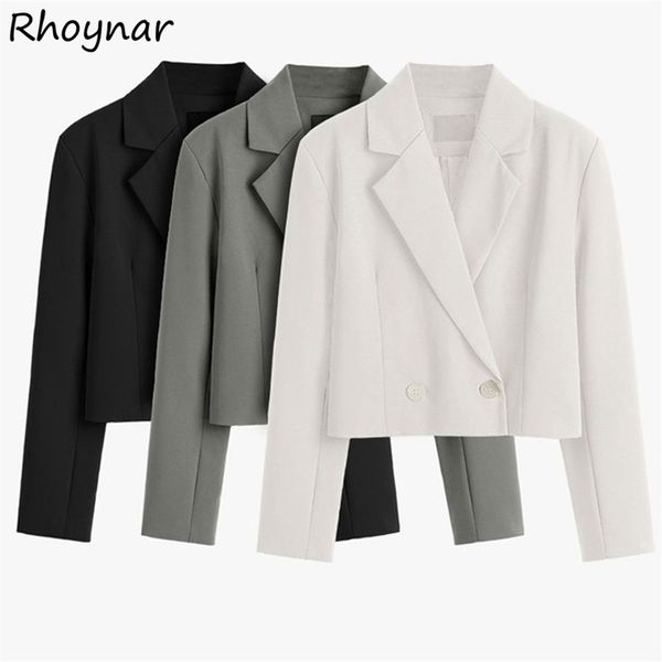 blazers women fashion casual long sleeve loose korean style office lady double breasted elegant all match female cropped clothes 220819, Black;brown
blazers women fashion casual long sleeve loose korean style office lady double breasted elegant all match female cropped clothes 220819, Black;brown