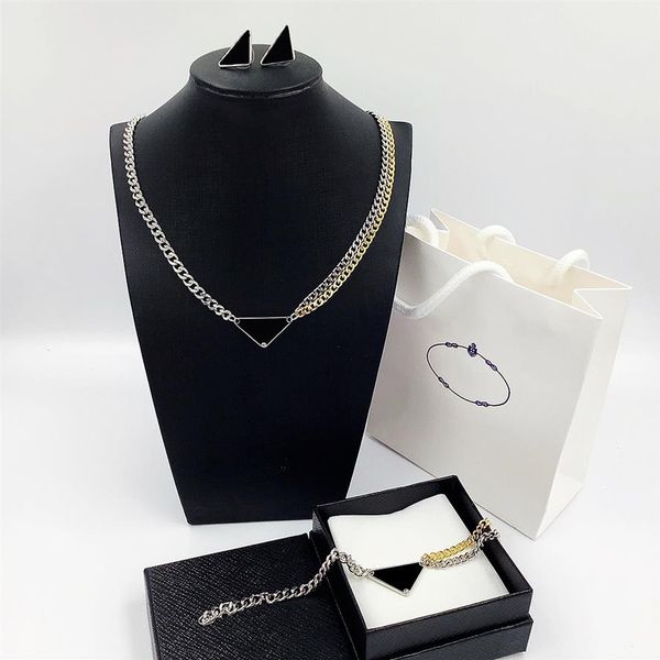 designer necklace gold silver double chain mens womens popular ins classic necklace inverted triangle pendants bracel283i
designer necklace gold silver double chain mens womens popular ins classic necklace inverted triangle pendants bracel283i