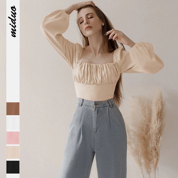 autumn new style square-neck pleated lantern long-sleeved slim fashion women's elegant temperament high-end, White
autumn new style square-neck pleated lantern long-sleeved slim fashion women's elegant temperament high-end, White