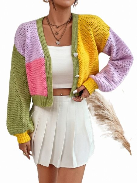 colorblock drop shoulder cardigan q4sr#, White;black 
colorblock drop shoulder cardigan q4sr#, White;black