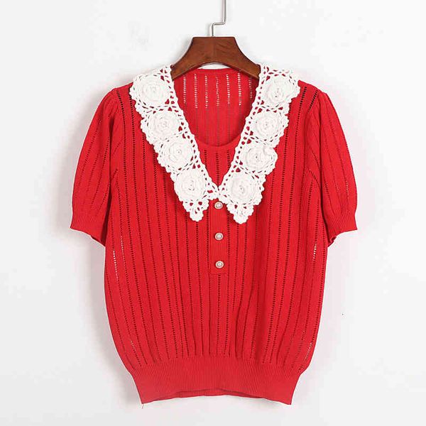 women's sweaters song yitong's summer doll collar hollow hook flower bubble sleeve loose thin sweater blouse wmyc, White;black
women's sweaters song yitong's summer doll collar hollow hook flower bubble sleeve loose thin sweater blouse wmyc, White;black