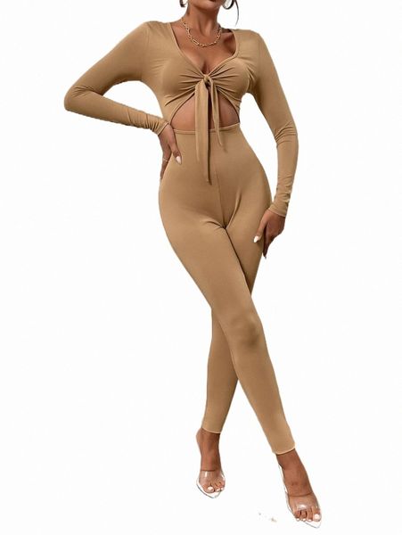 knot front cut out unitard jumpsuit h1u2#, Black;white