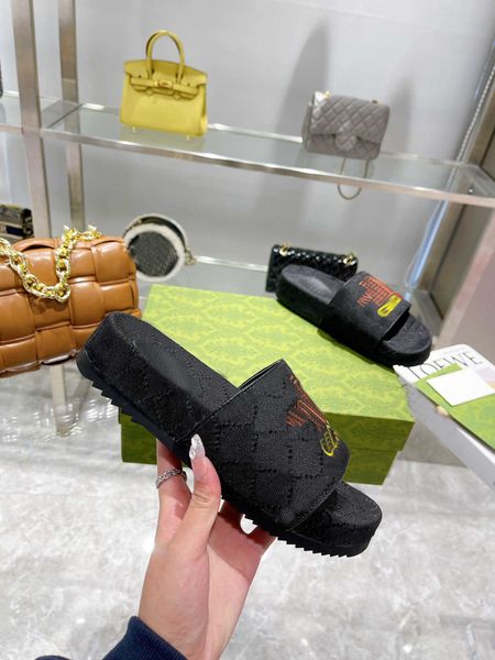 women platform slide luxury designer men sandal canvas platform slippers real leather beige brick color beach slides outdoor party classic, Black
women platform slide luxury designer men sandal canvas platform slippers real leather beige brick color beach slides outdoor party classic, Black