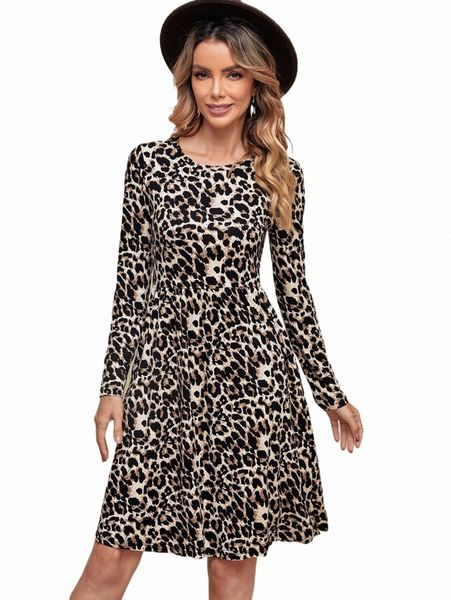 emery rose leopard print round neck dress g3um#, Black;gray
emery rose leopard print round neck dress g3um#, Black;gray