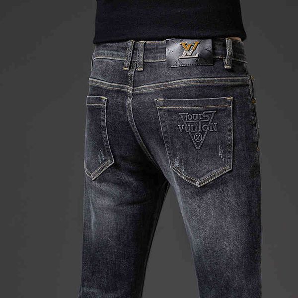 men's jeans european high-end letter embroidered jeans for men in autumn and winter korean black gray elastic versatile slim pants mpha, Blue
men's jeans european high-end letter embroidered jeans for men in autumn and winter korean black gray elastic versatile slim pants mpha, Blue