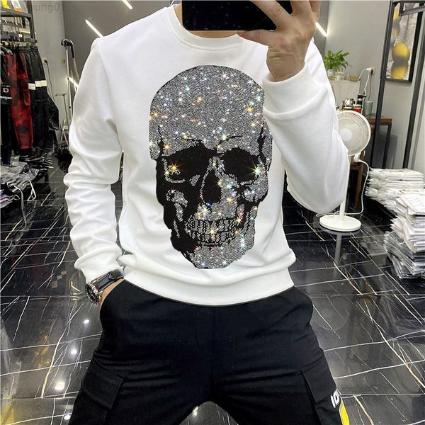 european winter 2021 brand men's hoodie shiny skull diamond fashion hoody fleece warm casual sweatshirt street star oversize y220818, Black
european winter 2021 brand men's hoodie shiny skull diamond fashion hoody fleece warm casual sweatshirt street star oversize y220818, Black