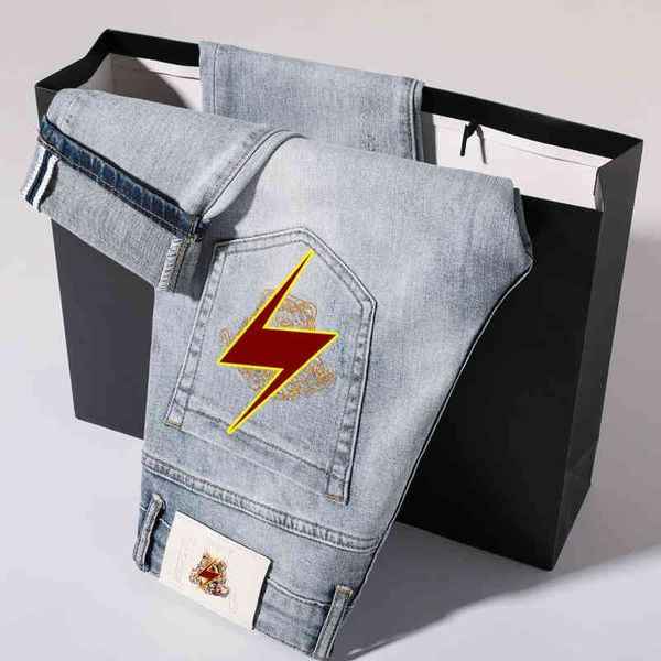 men's jeans spring and summer fashion brand youth light blue jeans men's personality elastic small feet straight long pants men 42
men's jeans spring and summer fashion brand youth light blue jeans men's personality elastic small feet straight long pants men 42